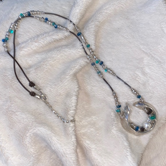 UNOde50 long leather and colored stones necklace - Picture 4 of 4